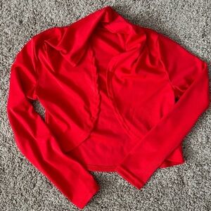 Vibrant Red Long Sleeve Bolero